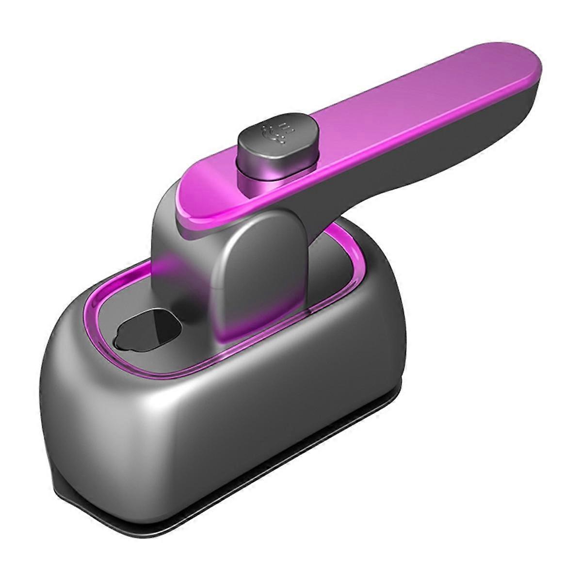 Portable Handheld Steam Iron Mini Travel Fabric Garment Iron Hanging Ironing Wrinkles Removing Steamer Purple Eu Plug