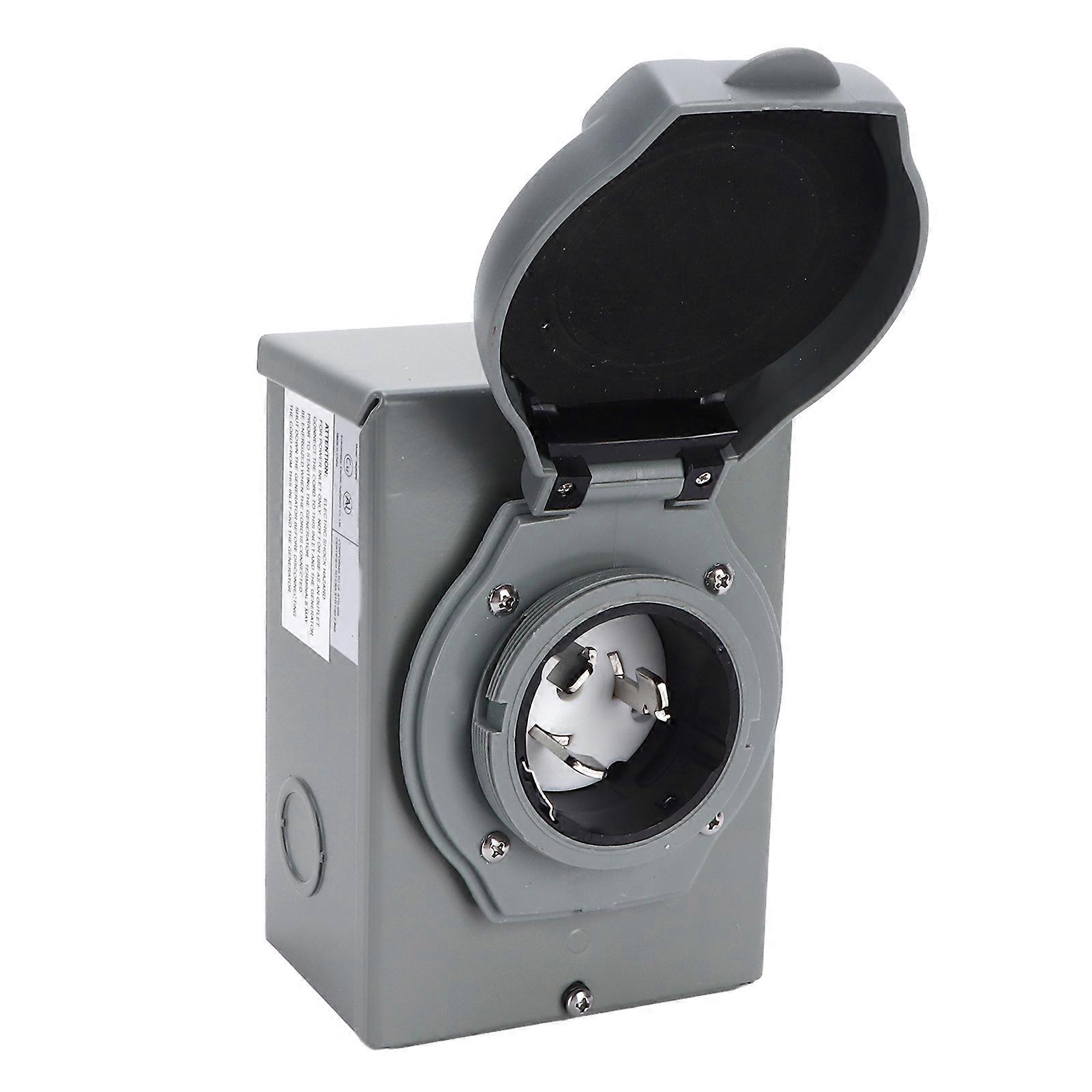 50A Generator Power Inlet Box 12500W 125/250V Weatherproof NEMA 3R Generators Plug for Outdoor Use E2U611