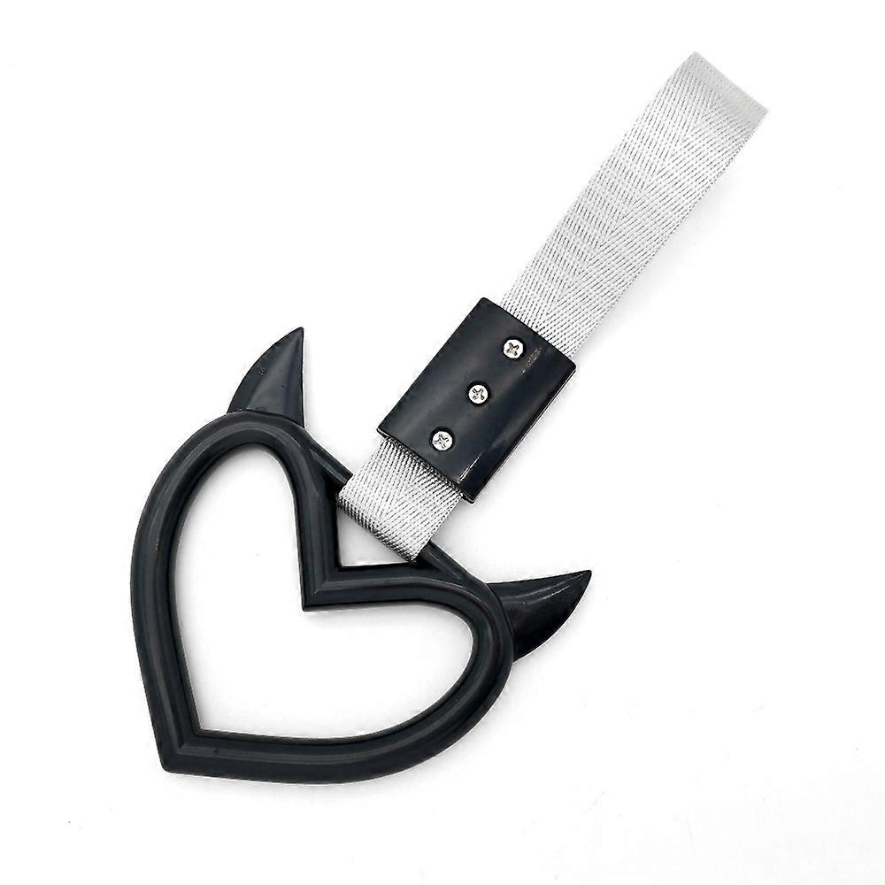 Car Tow Strap Tsurikawa JDM Ring Bus Train Hook Strap Cute Devil Shape Handle Strap Drift Universal Exterior Warning Hang Ring