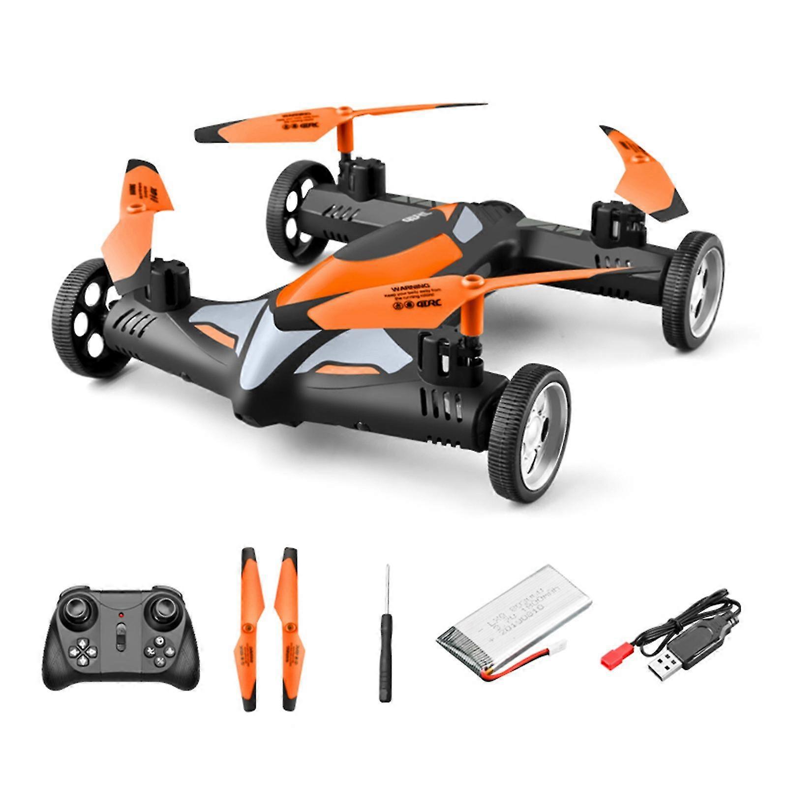 Drone Flying Cars Quadcopter-ground With Remote Control Car With 360rolling, Speed Led Lights