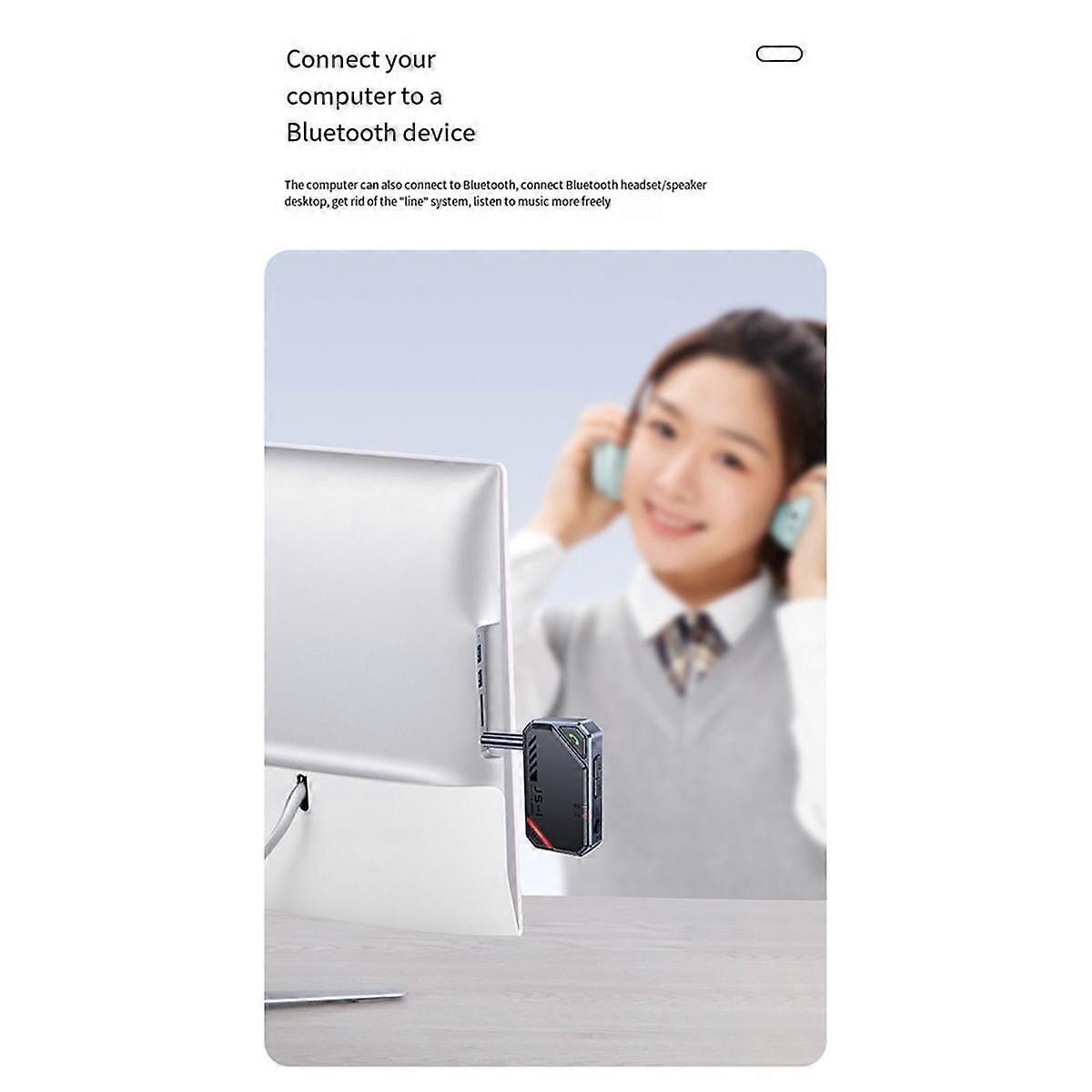 Airplane Bluetooth 5.4 Receiver Transmitter Adapter 3.5MM AUX MP3 Player HIFI Audio Adapter for PC TV Car Home Speaker