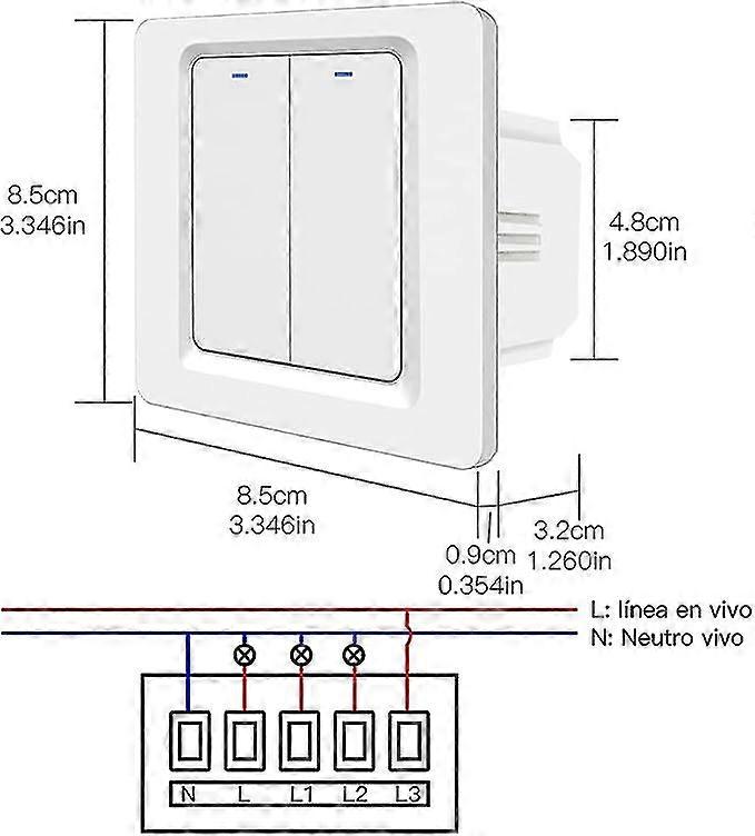 MOES WiFi Smart Light Switch Drukknop Smart Life/Tuya APP Afstandsbediening Compatibel met Alexa Google Home voor spraakbesturing (2 Gang Smart Switch)