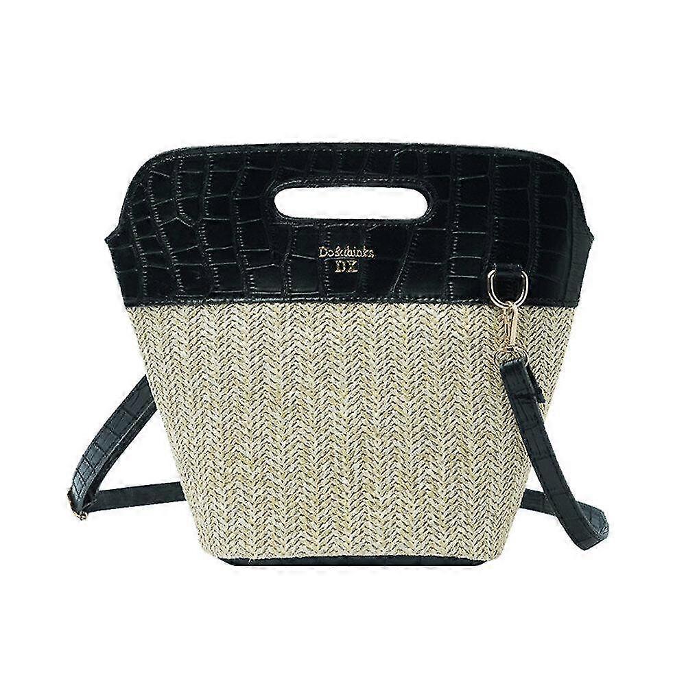 strand gewebt casual patchwork messenger retro damen eimer schulter