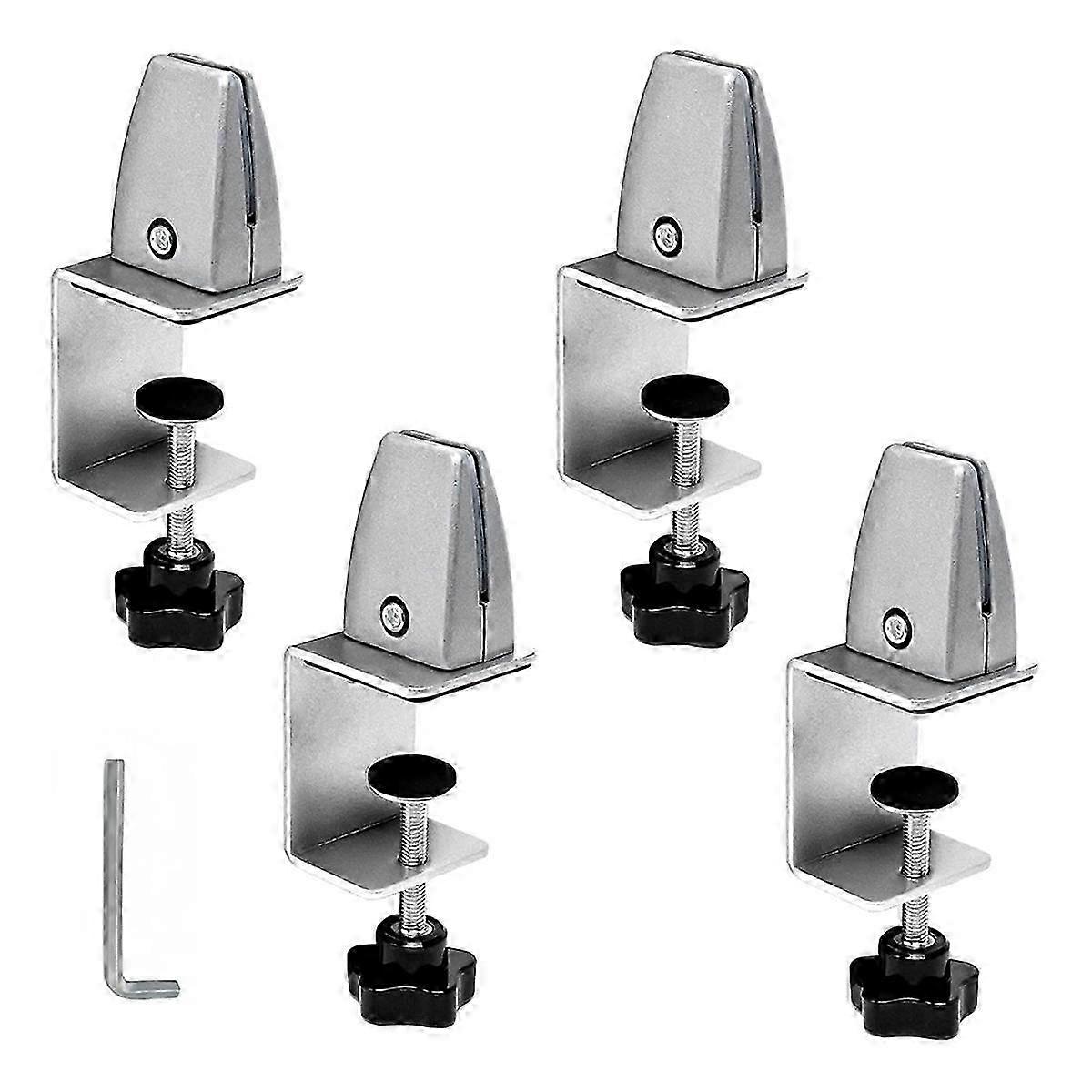Aluminum Adjustable Sneeze Guard Support Clip No Punch Partition Clip For 1/8 To 1 Inch Panels Suitable For Acrylic B