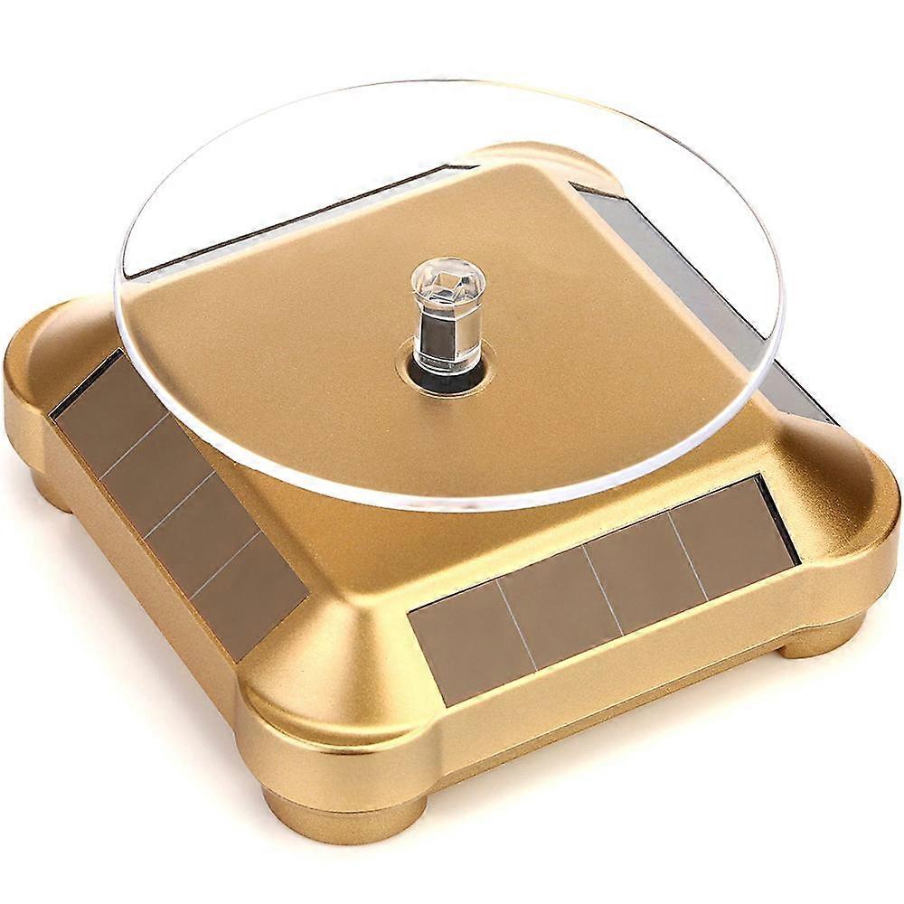 PIAO Solar Display Stand Turntable, Battery Double Used Rotating Display for Jewelry Spinner Watch Hobby Collection Shelf