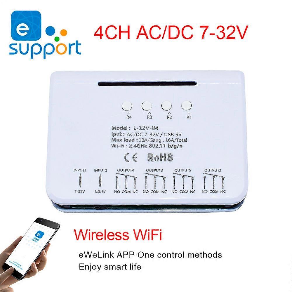 4CH Smart Light Home Wireless Wifi Switch Module DC 7V 32V 85-250V RF 433MHz Receiver Relay Google Home Alexa Compatible