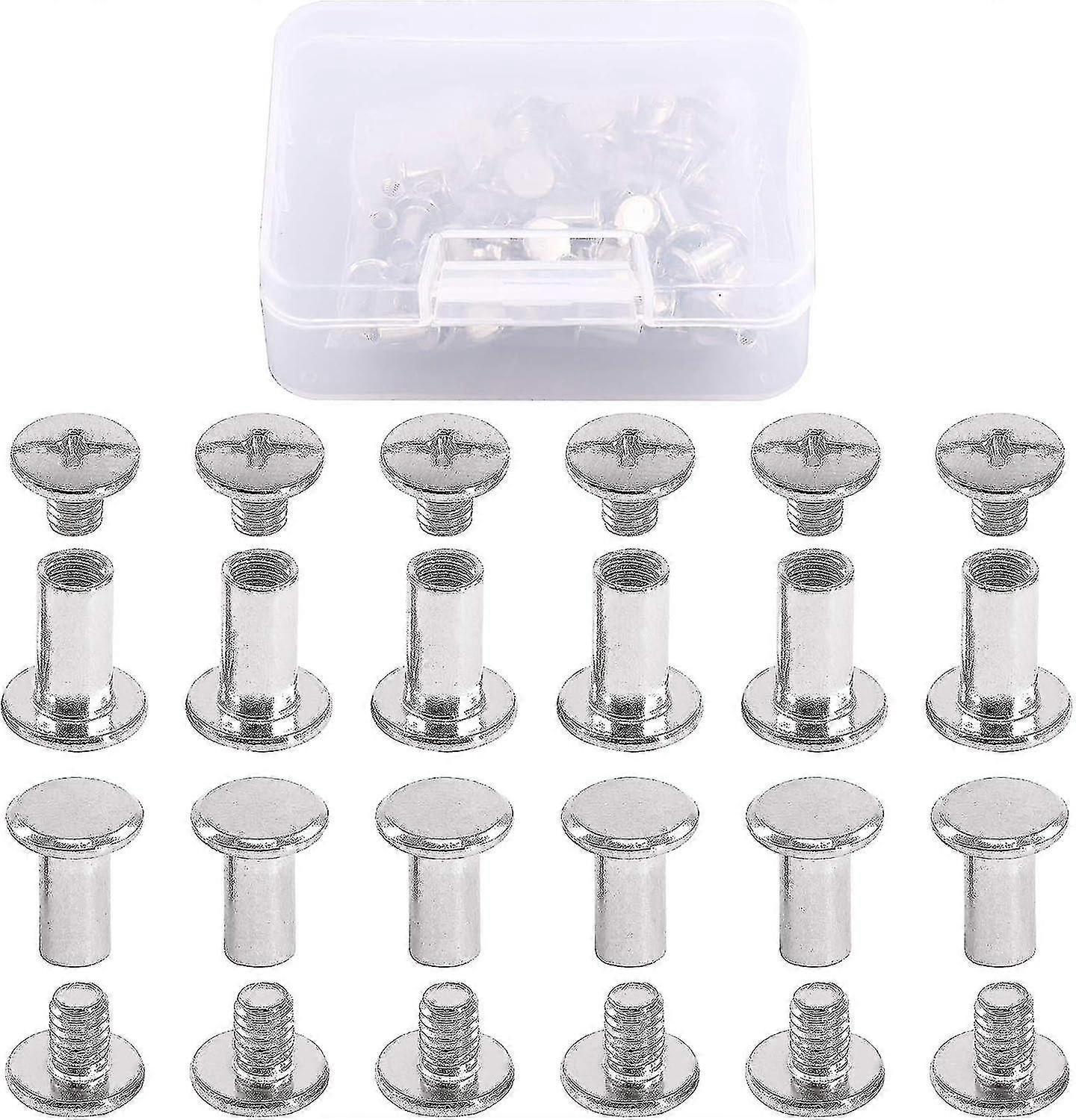 50 مجموعة M5 X 10mm فيليبس شيكاغو برغي المشاركات ربط مسامير تشكيلة كيت لألبومات صور سجل القصاصات ملزمة ، إصلاح الجلود