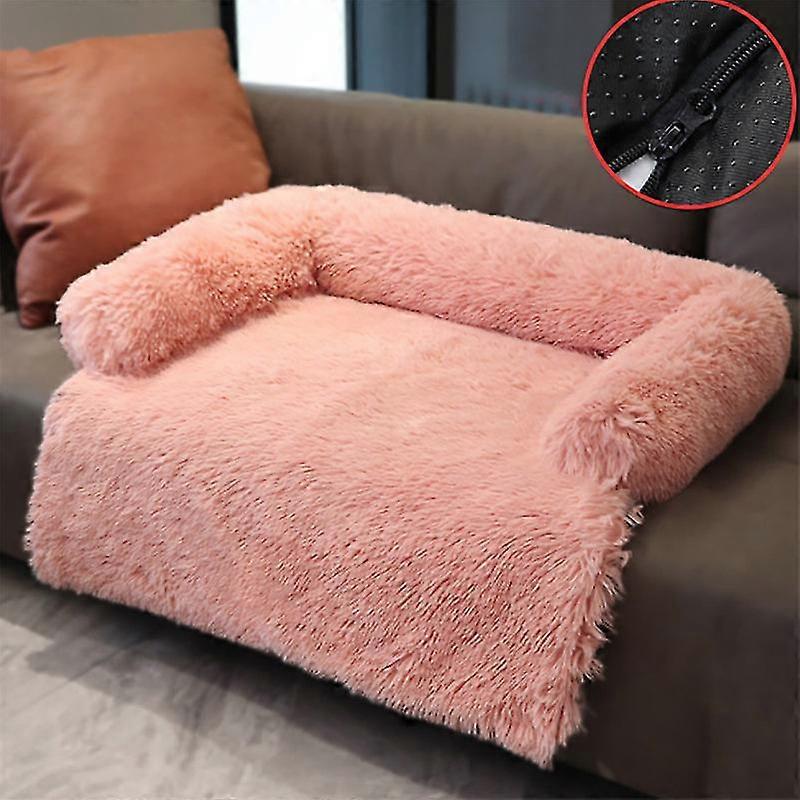 Square Dog Bed Fluffy Plush Dog Mat For Furniture Protector With Removable Washable Cover For Large Medium Small Dogs And Cats