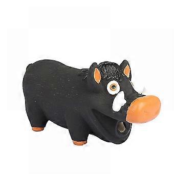 Gris hund leker, gris latex hund leketøy for aggressive chewers søt villsvin myk holdbar gummi klemme grunting gris som grunts lyd spille gris squeaker pu