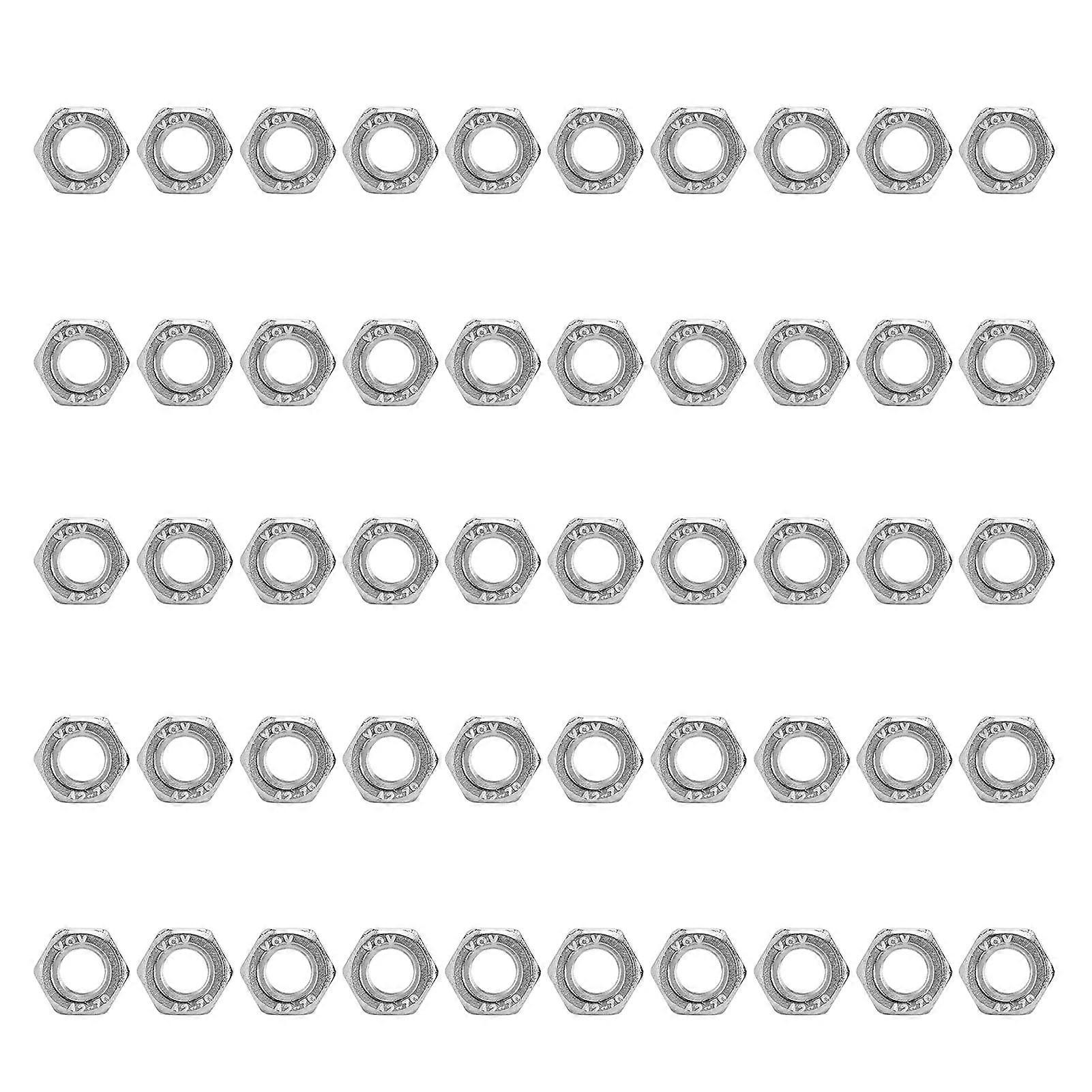 50 écrous hexagonaux A2 - 70 Kit d’assortiment d’écrous filetés en acier inoxydable pour machines industriellesM6