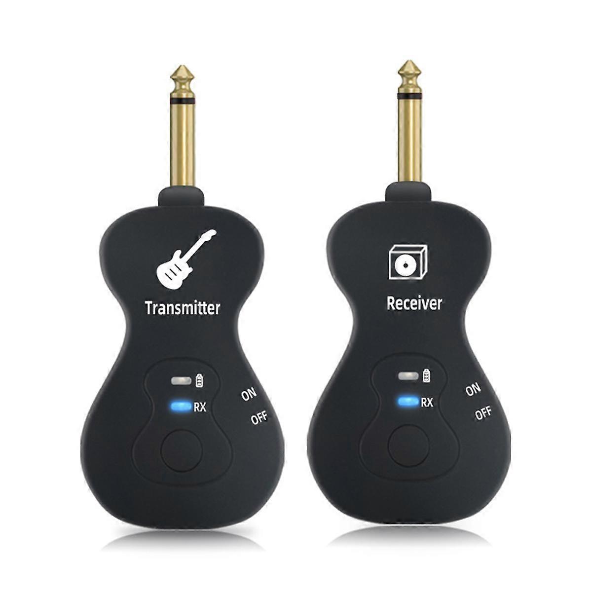 Wireless Guitar System Built-in Rechargeable 4 Channels Guitar Transmitter Receiver for Electric Gu