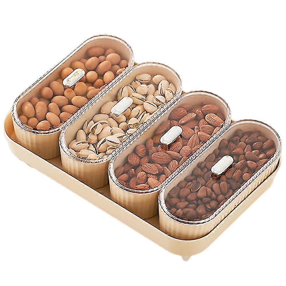Milky White/transparent Storage Plate Set Multifunctional Candys Nuts Storage Box For Home Kitchen Storage