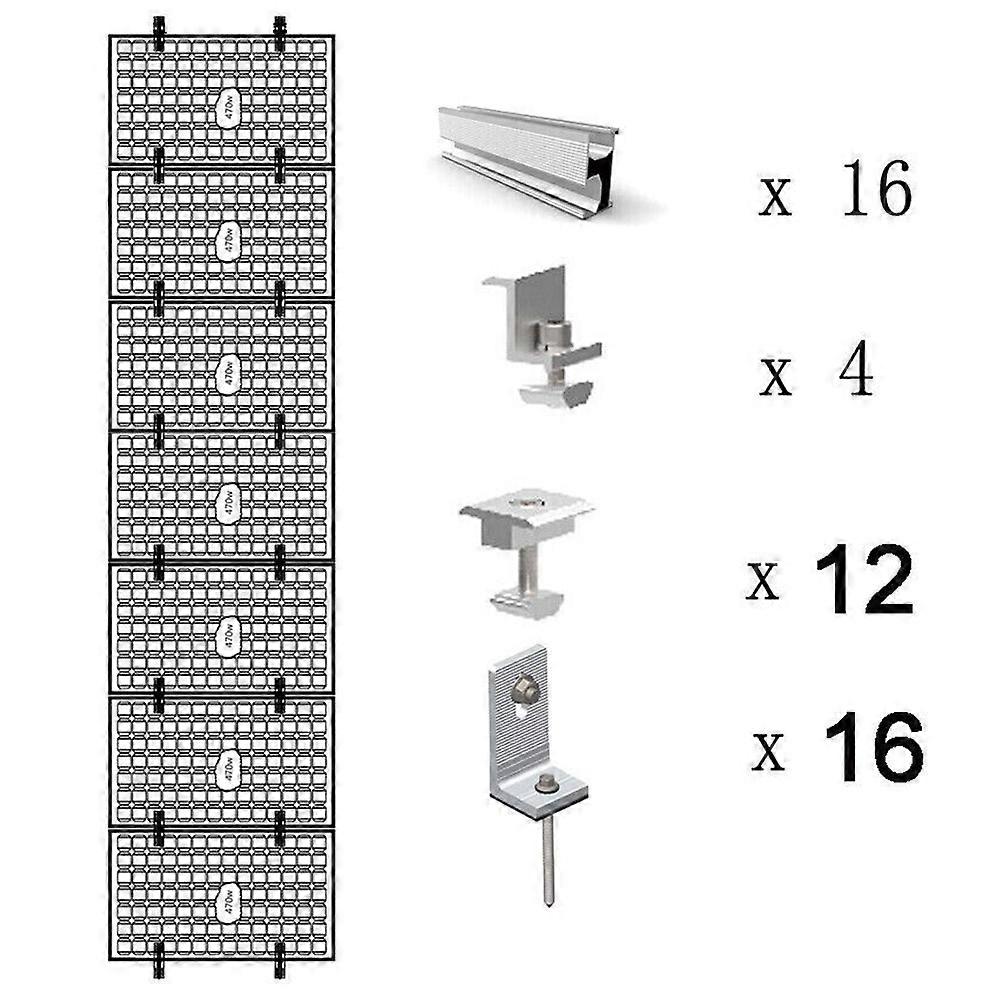 Solární lišta Alu montážní lišta Solární panel PV profil Solární profil Sada příslušenství pro solární systém 200 mm * 56 mm * 30 mm
