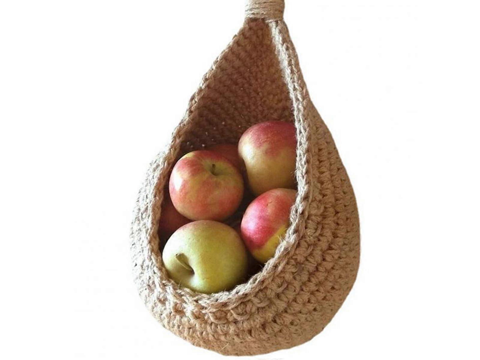 20cm Wall Hanging Vegetable Fruit Basket Woven Kitchen Organizer Bag
