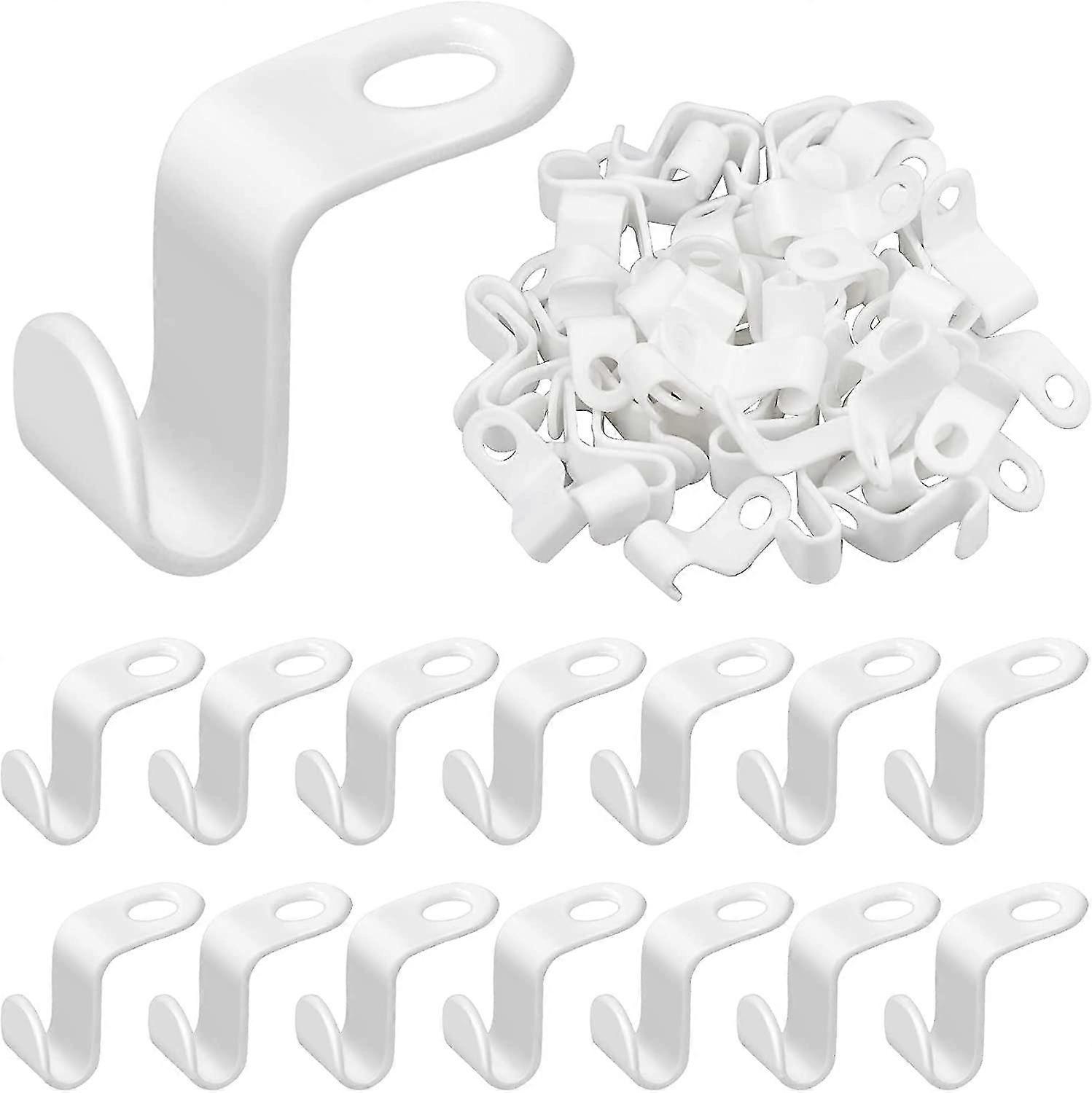 50kpl vaateripustimen liitinkoukut CSS-vaateripustimet raskaaseen käyttöön, valkoinen