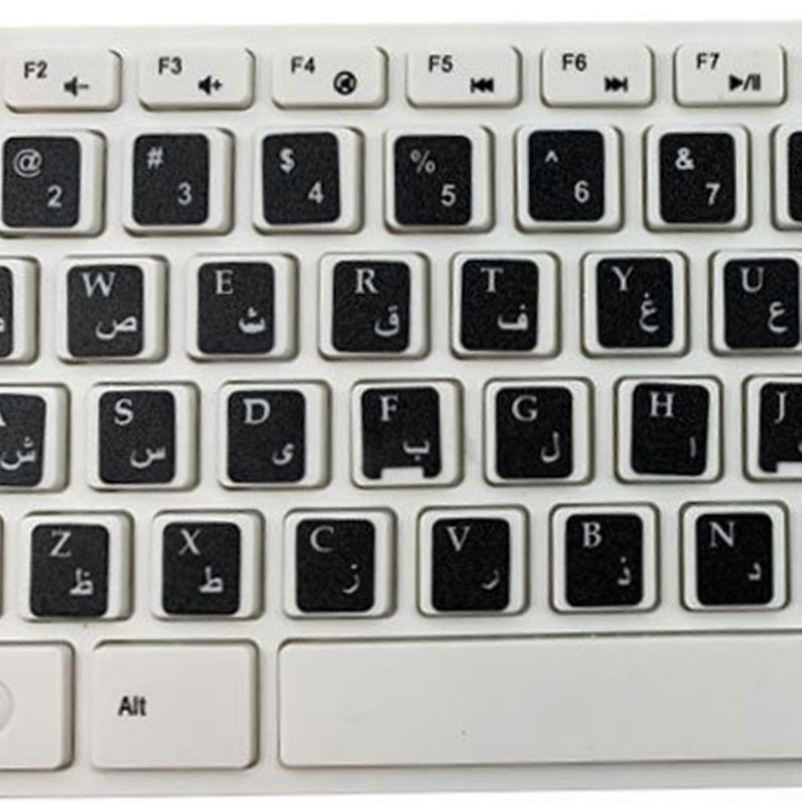 18x6.5cm Thai White Black Button Letters Keyboard Layout Alphabet Stickers