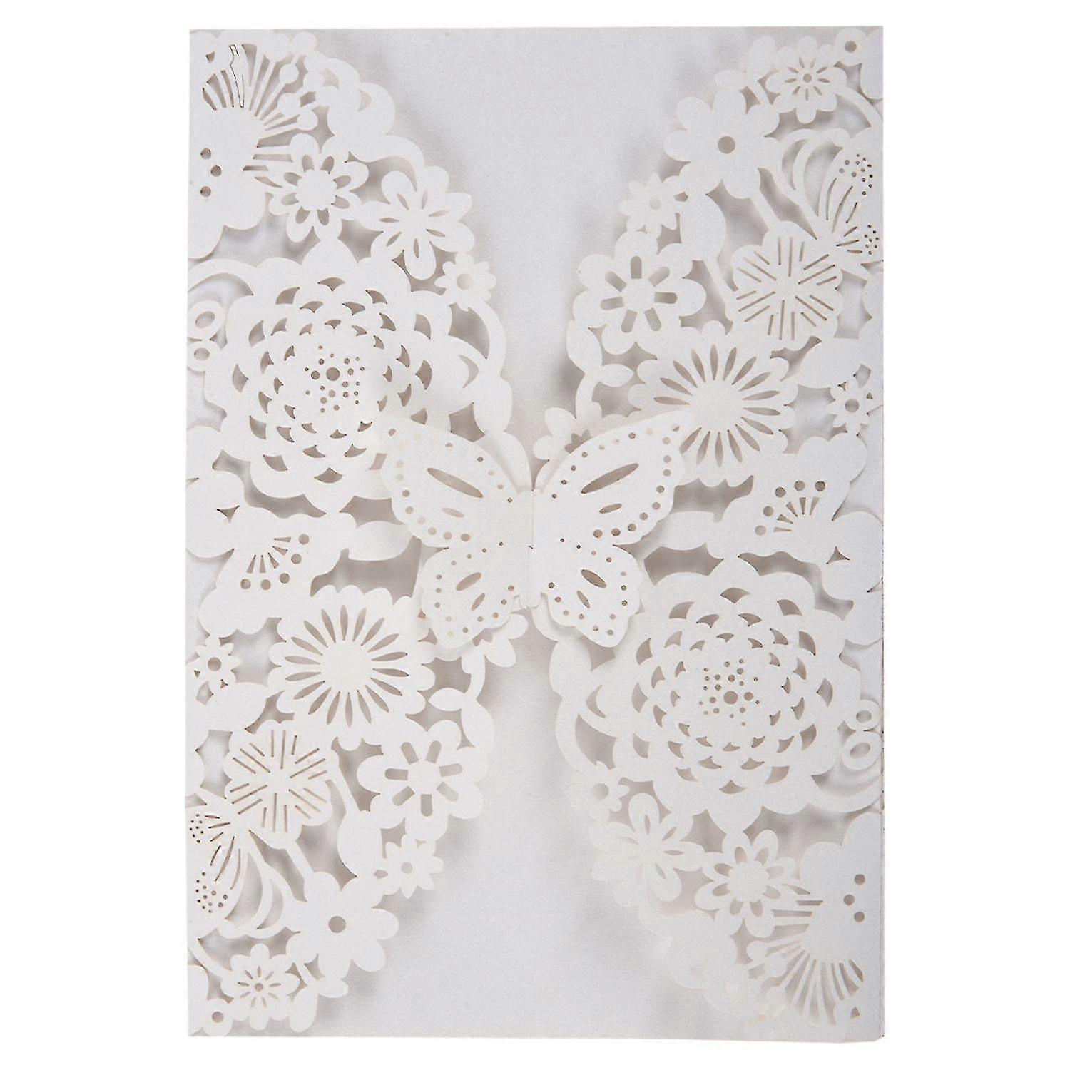 10pcs/set Delicate Carved Butterflies Romantic Wedding Party Invitation Card Envelope Invitations F