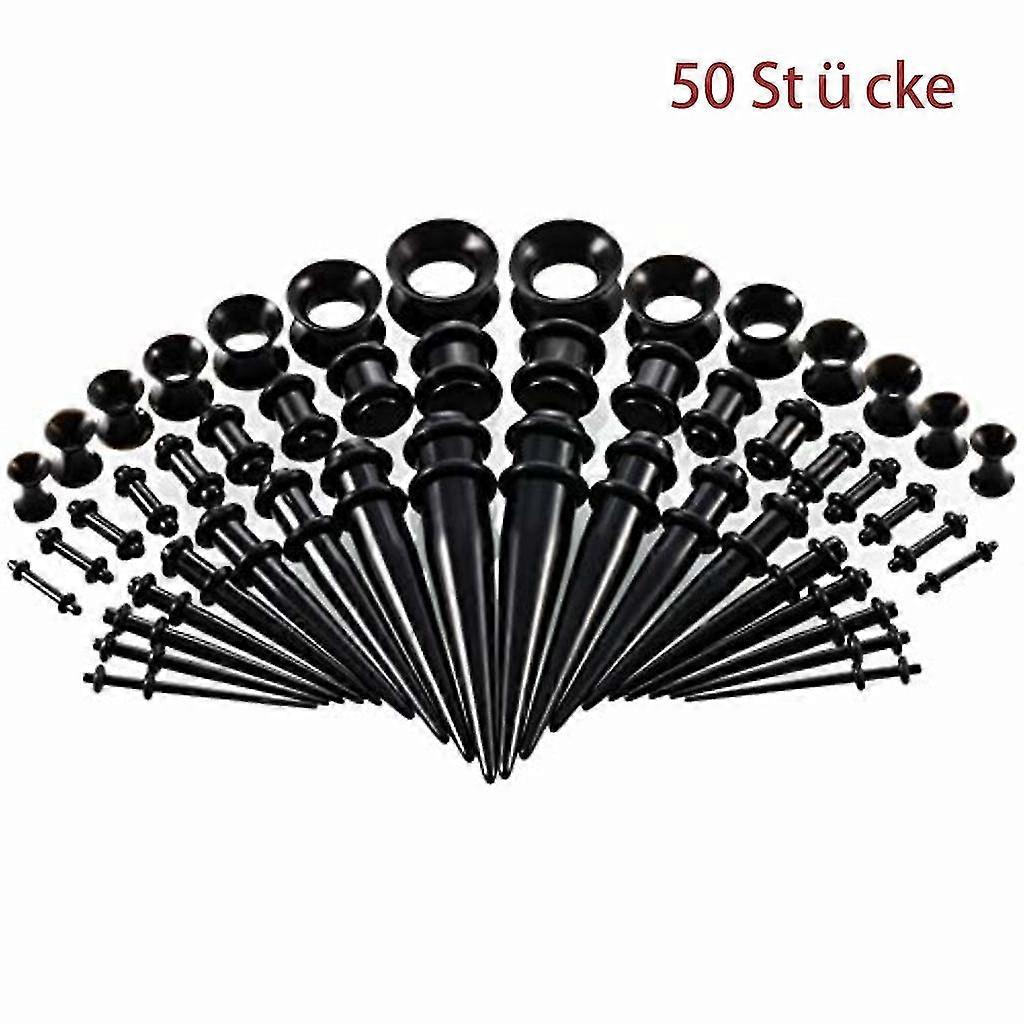 Ear Stretcher Set Ear Taper 25 Pairs Expansion Rods Set Acrylic Silicone Ear Piercing 1.6mm-10mm With 7 Pairs Flared Tunne