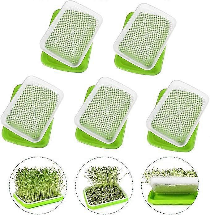 5 Pieces Germination Tray, Seedling Tray, Seedling Tray, Seed Propagator Tray, Germinator, for Planting Bean Sprouts and Mung Bean Sprouts