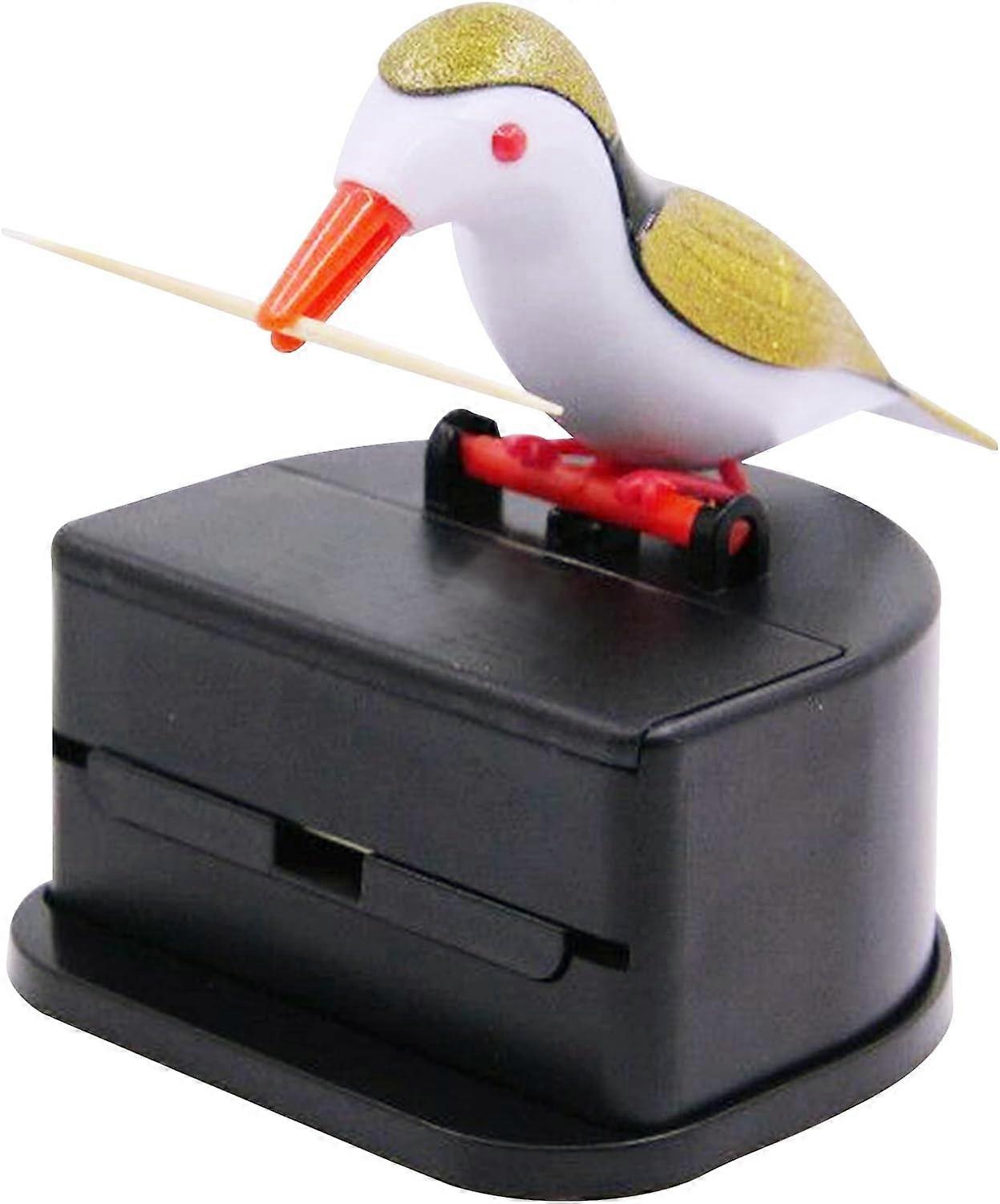 Golden Creative Bird Toothpick Dispenser