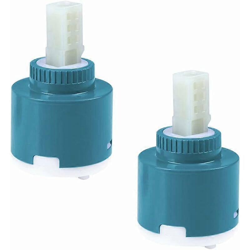 2 Ceramic Faucet Cartridge for Single Handle Valve Replacement 40MM Replacement Lavatory Disc Cartridge for Single Handle Faucet Valve Repair-Blue