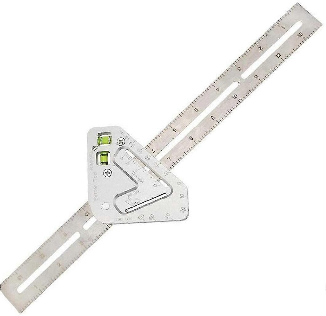 EVAGO Triangular Level Ruler, Multi-function Combination Stainless Steel Woodworking Square Angle