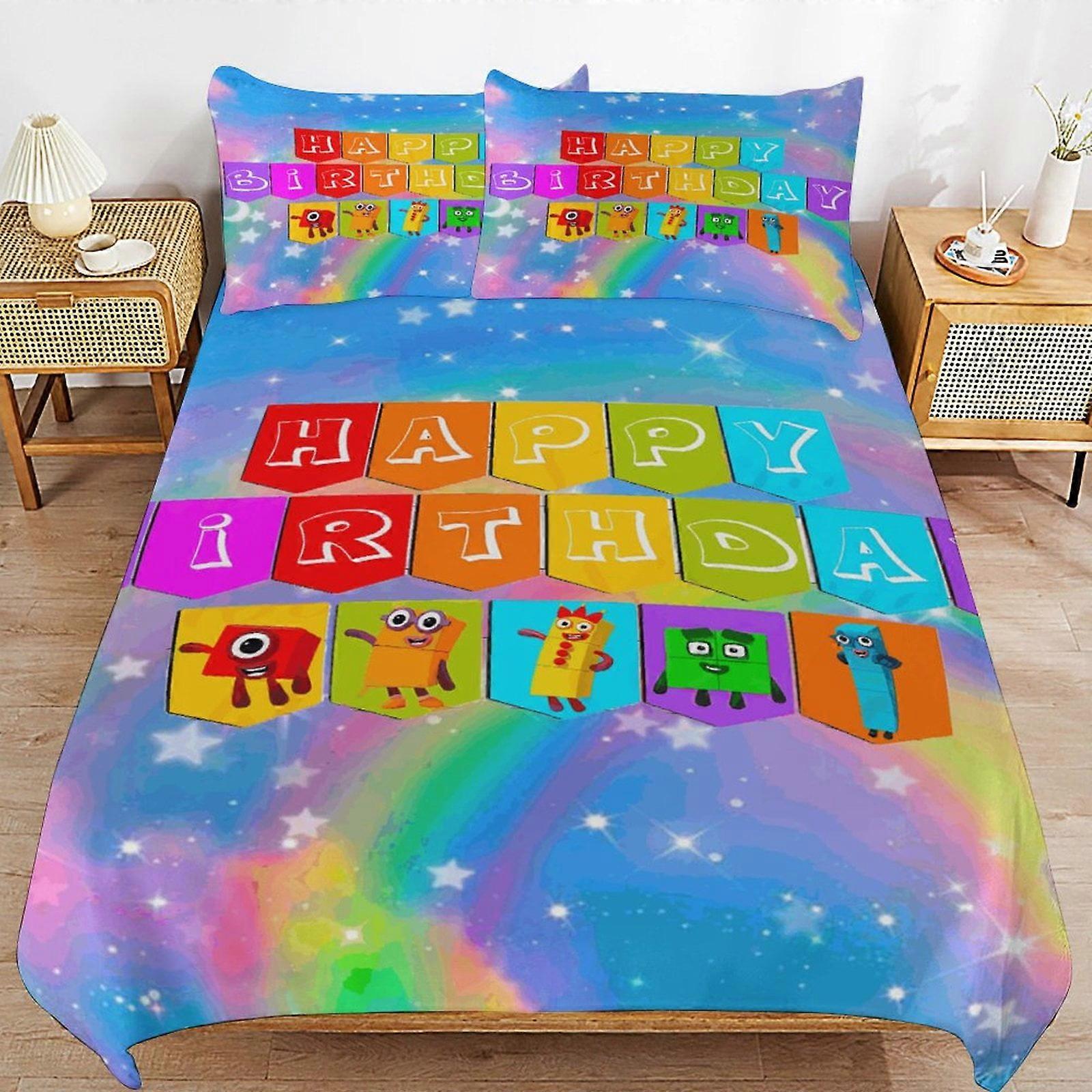 bedding set CA142 Numberblocks Bed Duvet Cover Microfiber Bedding Sets 3D Printed Lightweight 3 Piece Comforter Sets, 1 Duvet Cover And 2 Pillow DP142