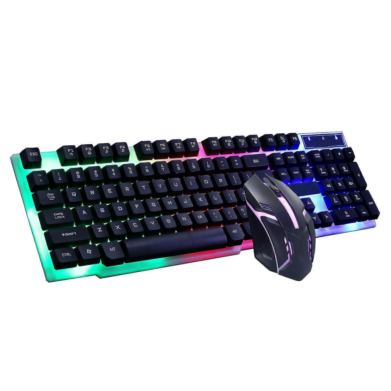 2pcs/set Gtx300 Keyboard Mouse Wired Colored Backlight Plastic Gaming Keyboard Set For Computer