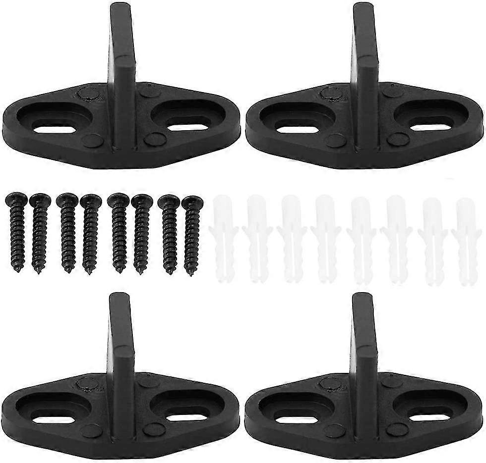Heavy Duty Floor Guide Door Floor Guide Adjustable 4 Pieces Black