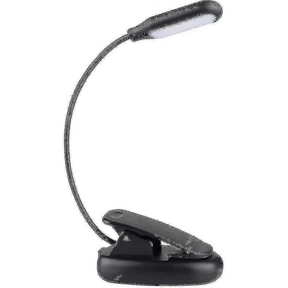 Clip-On Book Light with 10 LEDs, Eye-Caring, 3 Colors, 3 Brightness Levels - Up to 60 Hrs