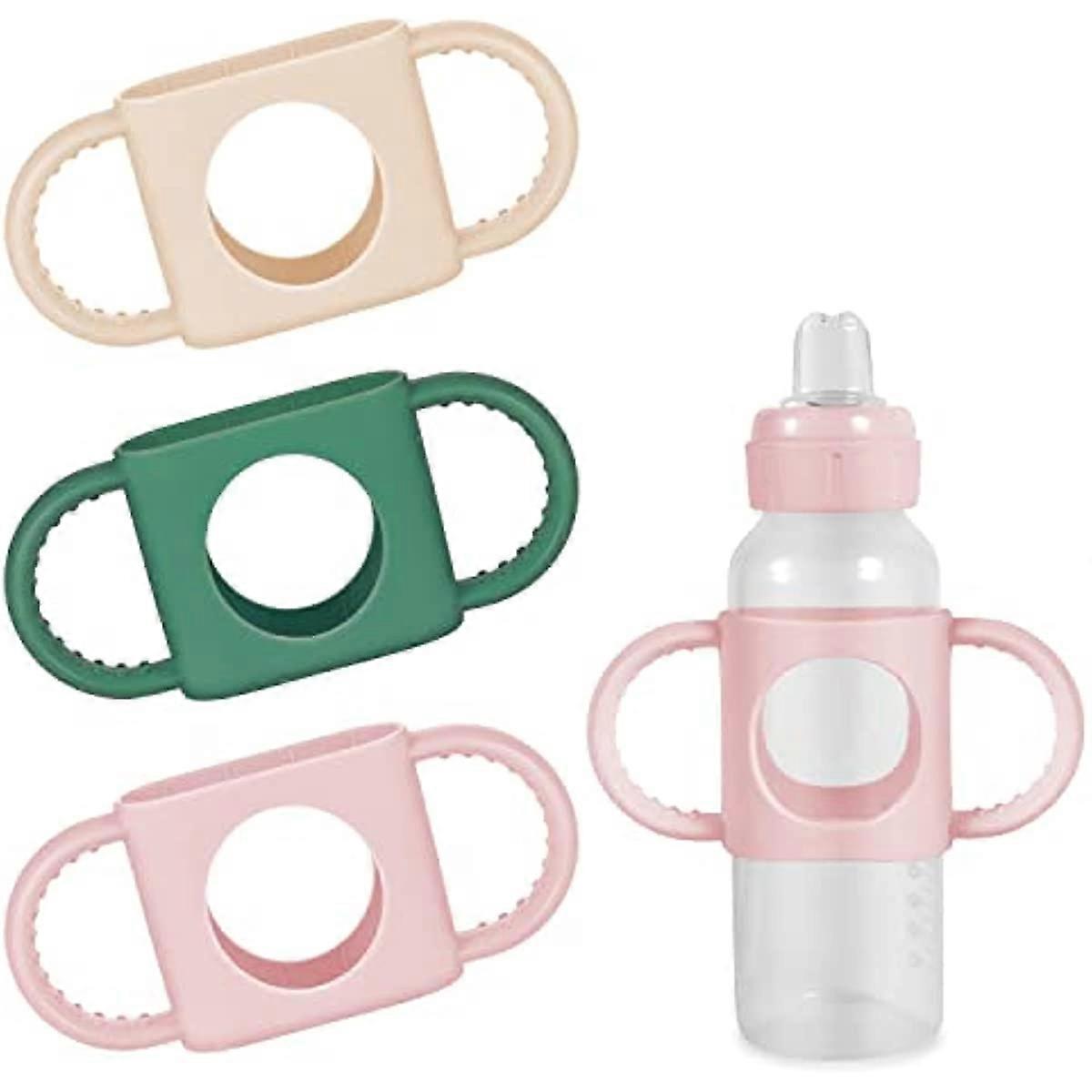 3pcs Baby Bottle Handles, Soft Comfortable Baby Bottle Handles BPA Free Silicone Bottle Handle Easy Grip Handles for Dr Brown Bottle Narrow Bottle