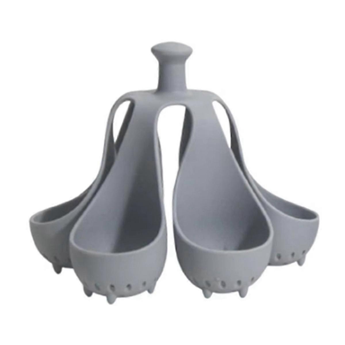 Boiled Egg Holder Silicone Handle Egg Cooker Silicone Egg Steamer Tray with Anti-Scald Handle for Cooking Steamed,B