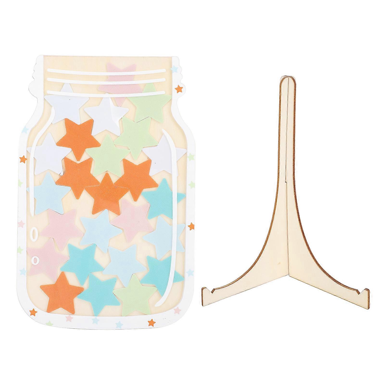 Star Reward Jar for Students Wooden Acrylic Bulletin Board Positive Behavior Chart Reward System for School Classroom Management Tools
