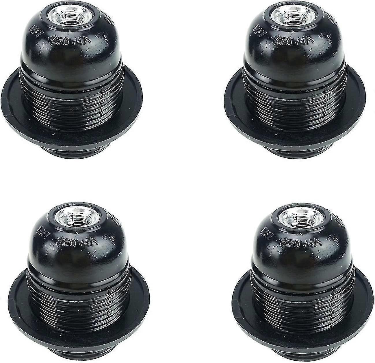 4 Pieces E27 Light Bulb Socket, Plastic Solid Light Bulb Socket, E27 Light Bulb Socket