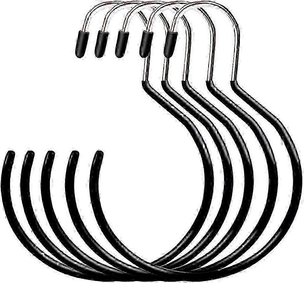 5 Stück Runde Schal Kleiderbügel Schalhalter Große Größe Schalhalter mit Haken Hängende Ringe Schalhalter für Krawatte Gürtel Hut (Schwarz)