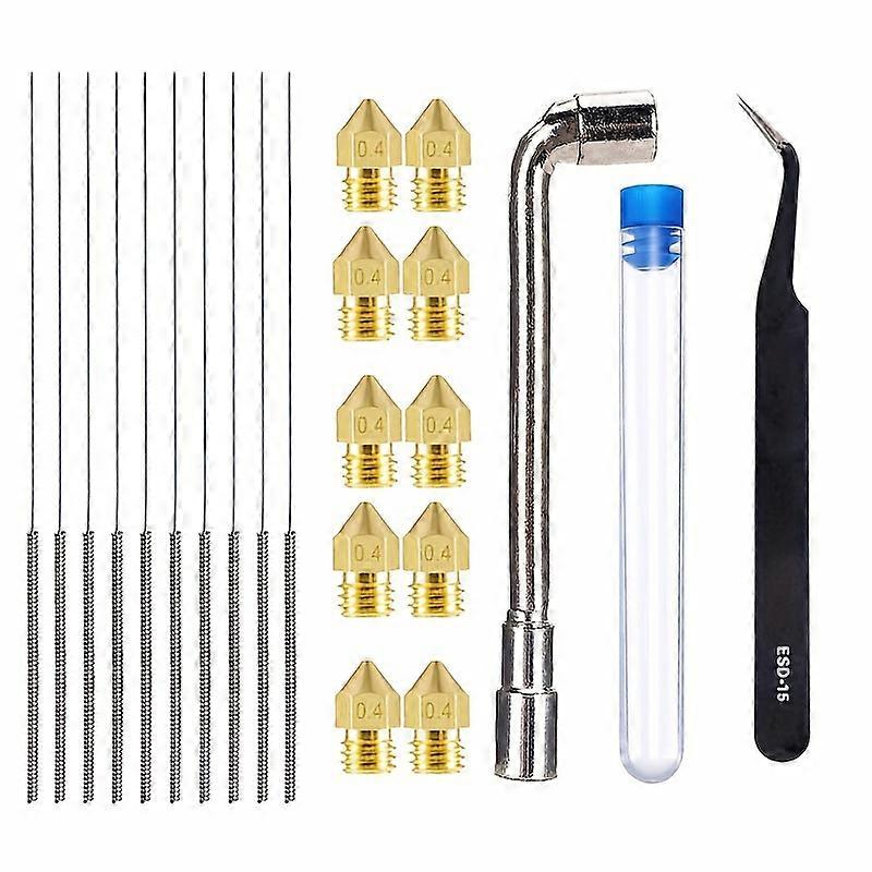 22pcs 3D Printer Nozzle Cleaner Kit with Stainless Steel Needles, Tweezers, and Wrench - Keep Your Printer Running Smoothly!
