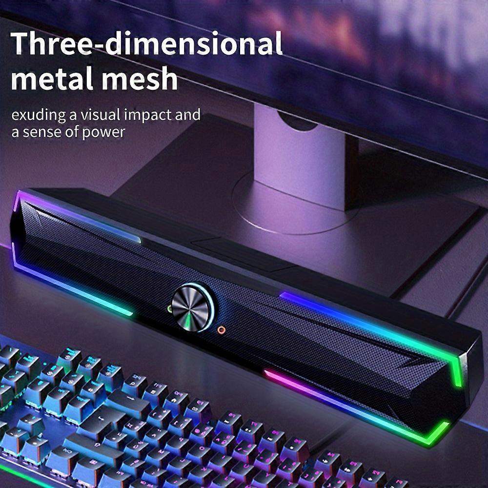 New Wireless/ Wired Computer PC Stereo Speakers 4D Surround Hifi Subwoofer With LED Atmosphere Light For Laptop Notebook Theater Grade USB One-line Co