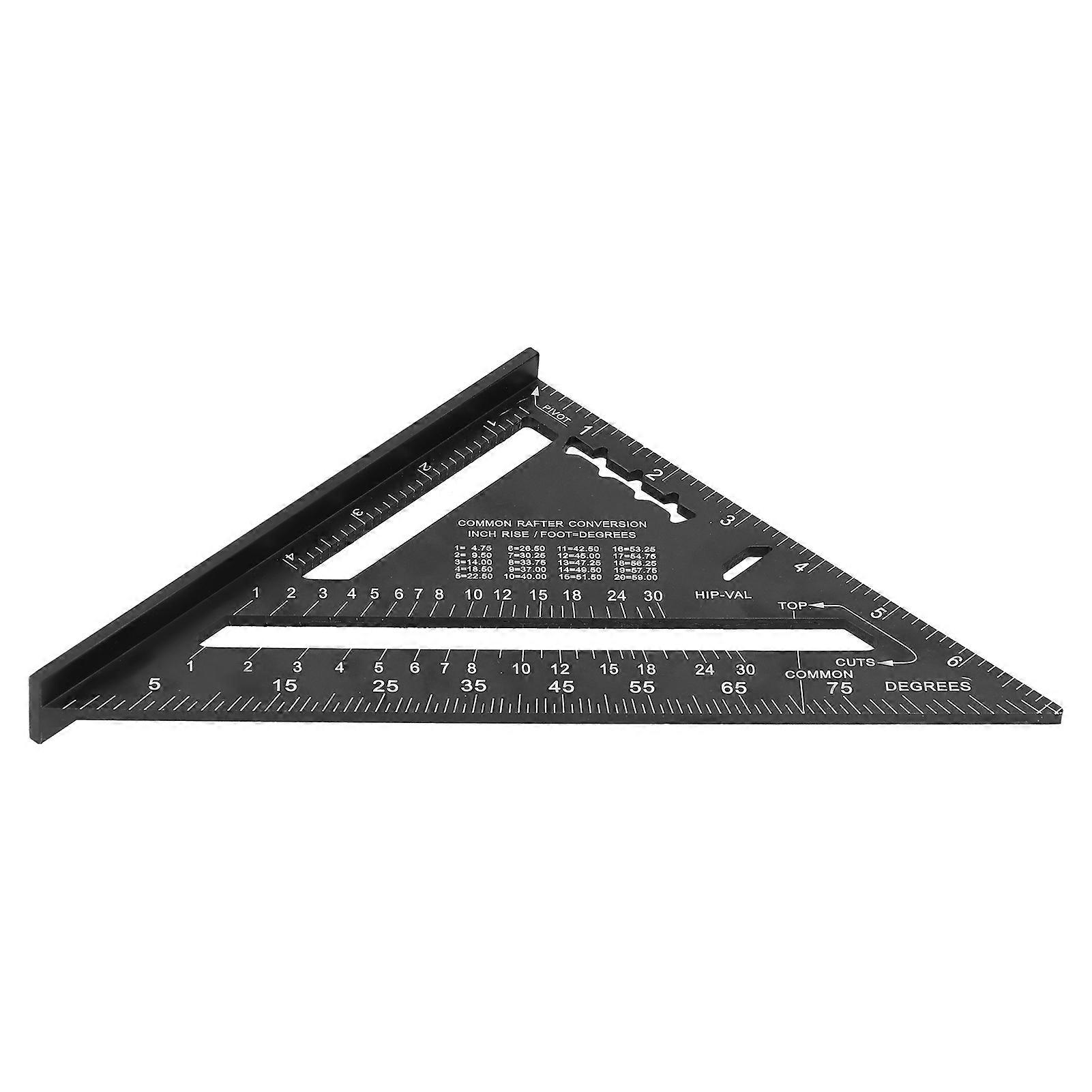 Triangular Ruler 7in Aluminum Alloy Measuring Scale for Miter and Industrial Supplies