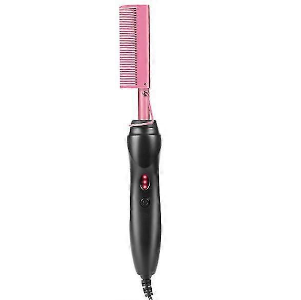 Portable Electric Heated Comb Straightener(Pink)