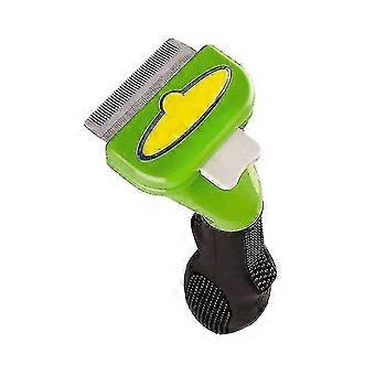 Cómodo depilación de mascotas Peine Gatos Peluquería de perros Cachorro Gatito Perdidor de pelo Recortadora Peines1pc-verde