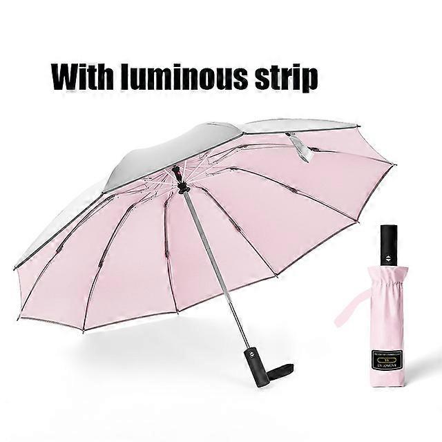 Inverted Umbrella Windproof Folding Reverse Umbrella with Reflective Stripe 10 Ribs Auto Open and Close Portable Travel Umbrella