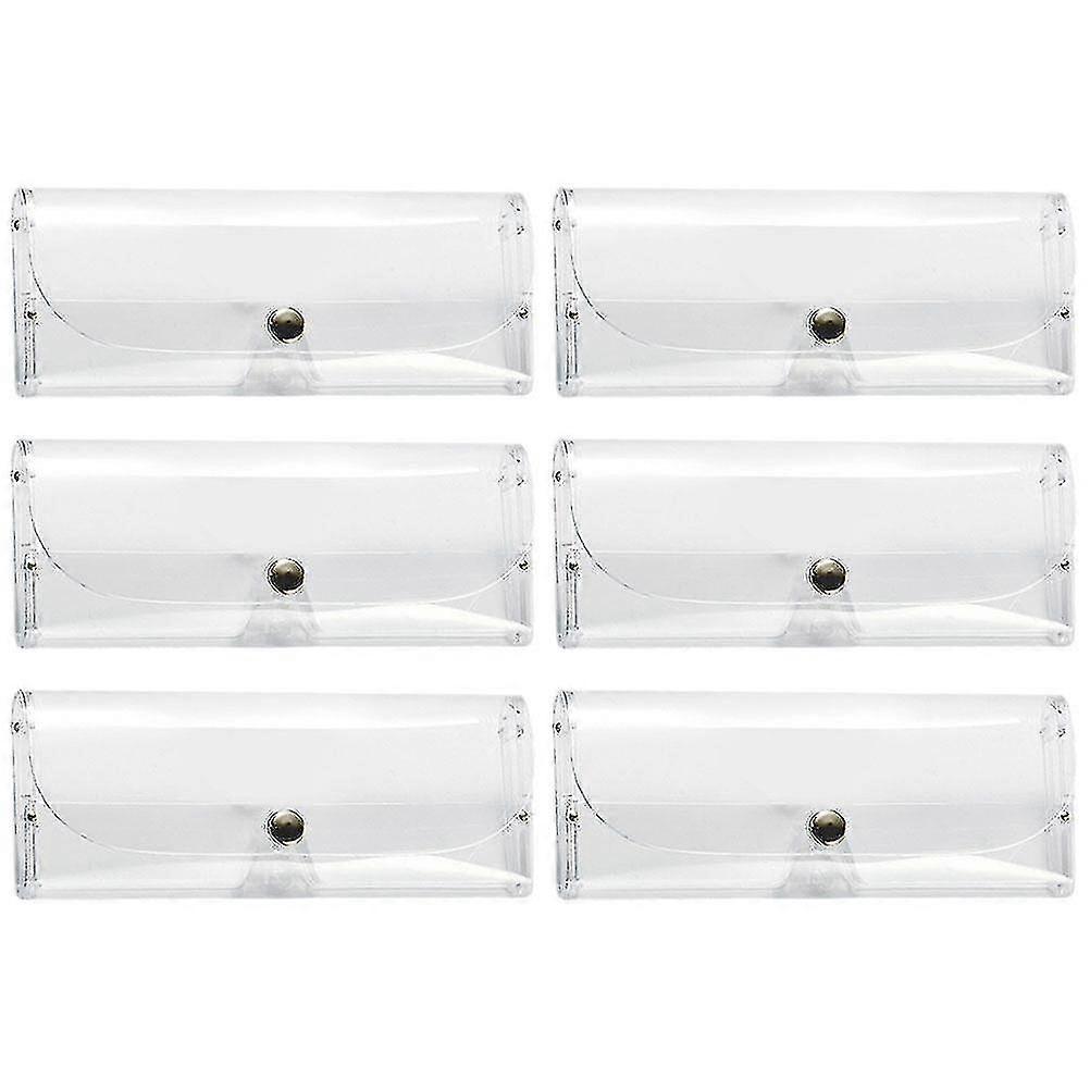 6pcs Clear Glasses Case Sunglasses Storage Case Sunglasses Boxes Snap Glasses Case/bl