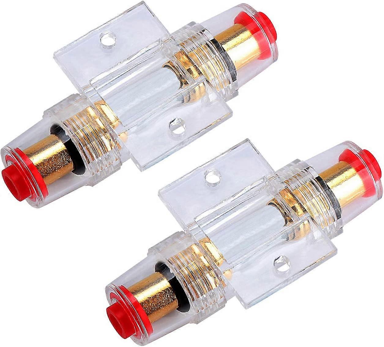2PCS AGU In-Line Fuse Holder with 60A AGU Fuses for Car Audio Alarm Amplifier Compressors