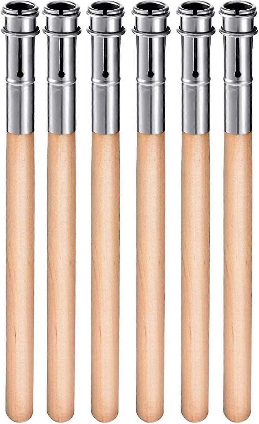 6 pezzi estensori per matite in legno allungatore per matite artistiche prolunga pastello con manico in alluminio per penne d'artista penne prismatiche matita per schizzi