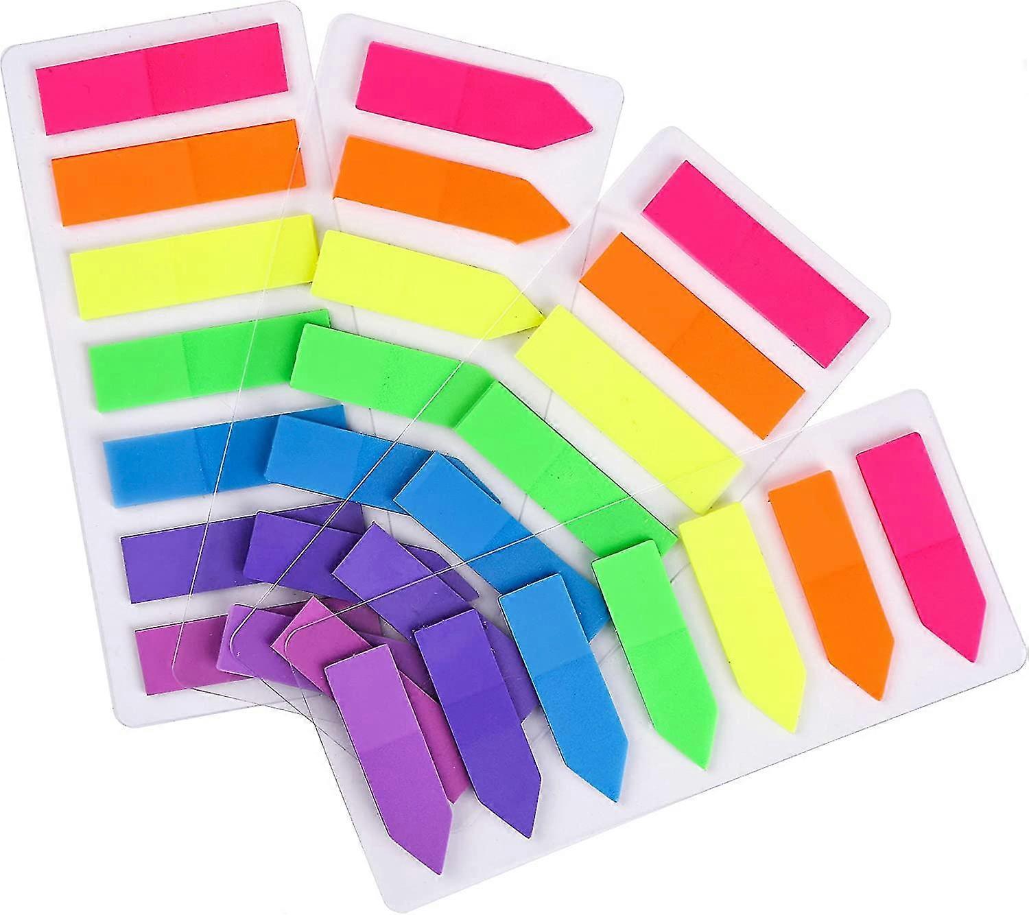 4 Sets Neon Page Markers Colored Index Tabs, Fluorescent Sticky Note For Page Marker