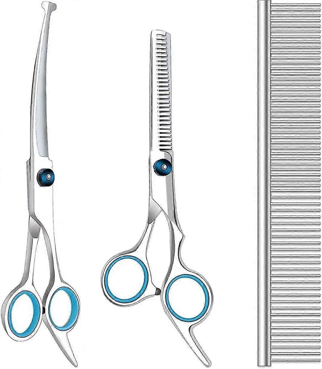 Professional Dog Grooming Scissors with Safety Round Tips,Pet Grooming Scissors Thinning Cutting Shears for Dogs and Cats