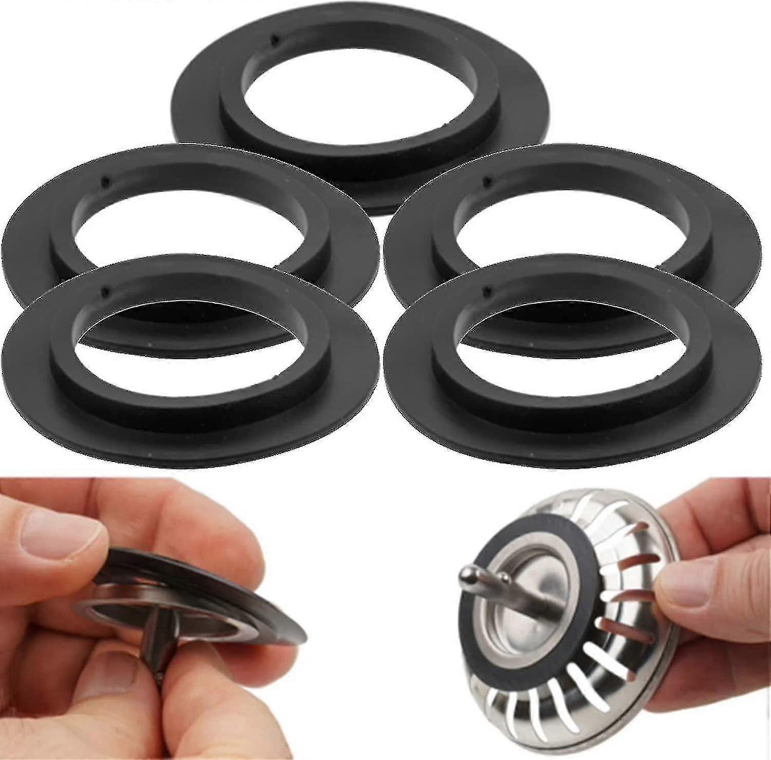 O-ring pakning gummi, 5 stk. badekarproppakninger, køkkenvask håndvask trykknap gummipakning skiver kompatible Franke kurvefilterpropper kompatible 82 83 mm