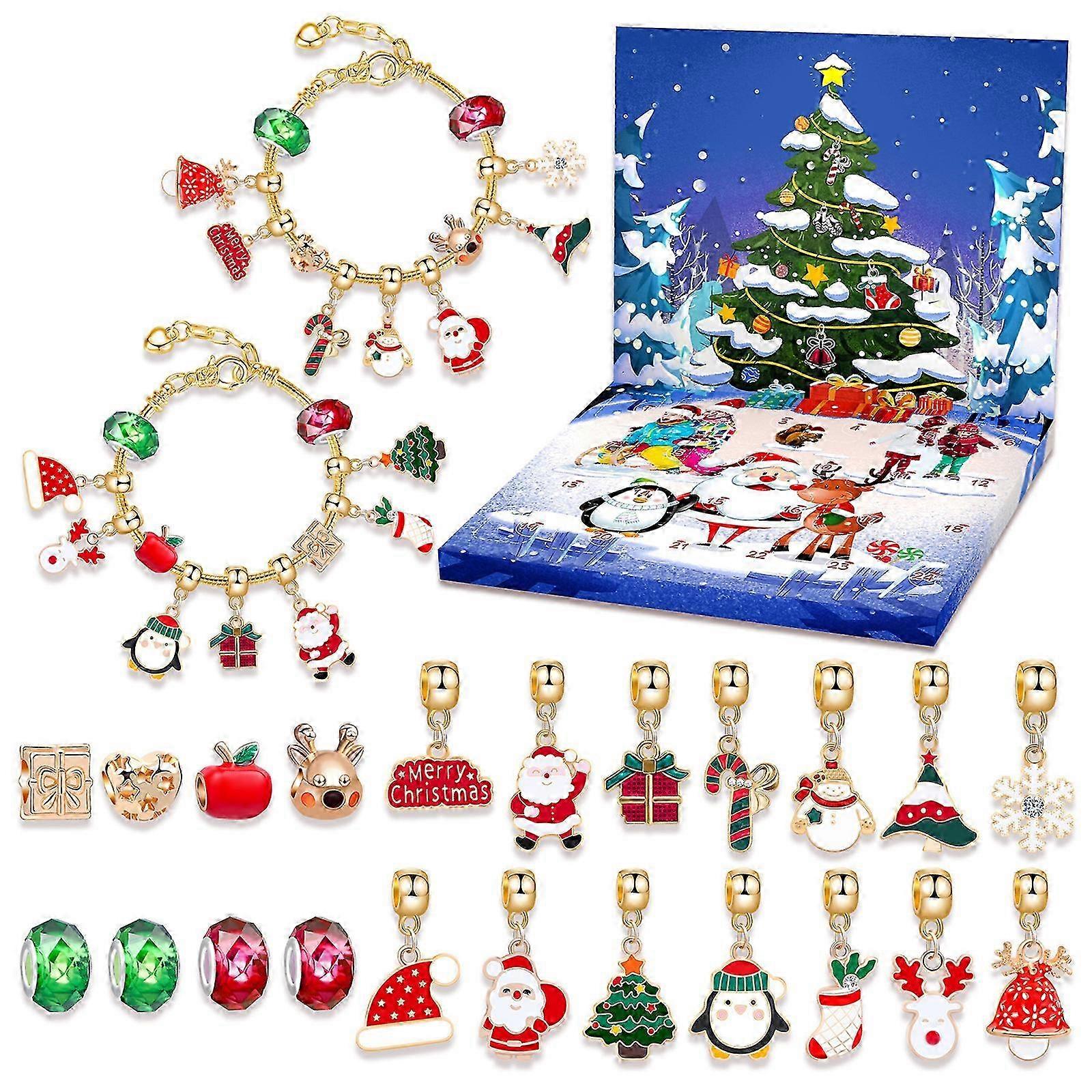 Christmas Countdown 24 Calendar Advent Surprise Blind Box Children's Handmade DIY Bracelet Gift Box