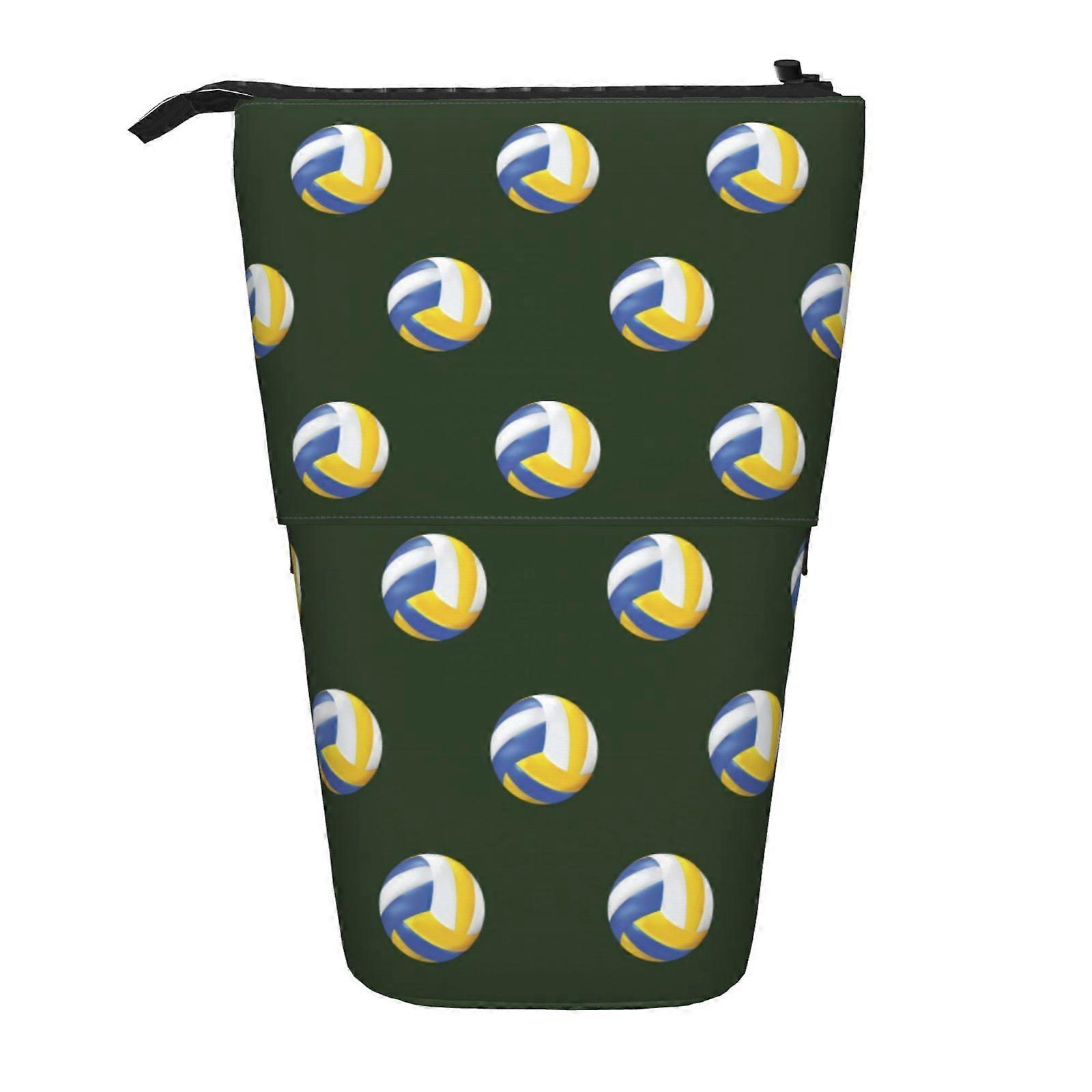 الكرة الطائرة نمط مقلمة الوقوف حقيبة قلم رصاص تلسكوبي مقلمة مع سحاب حقيبة ماكياج محمولة