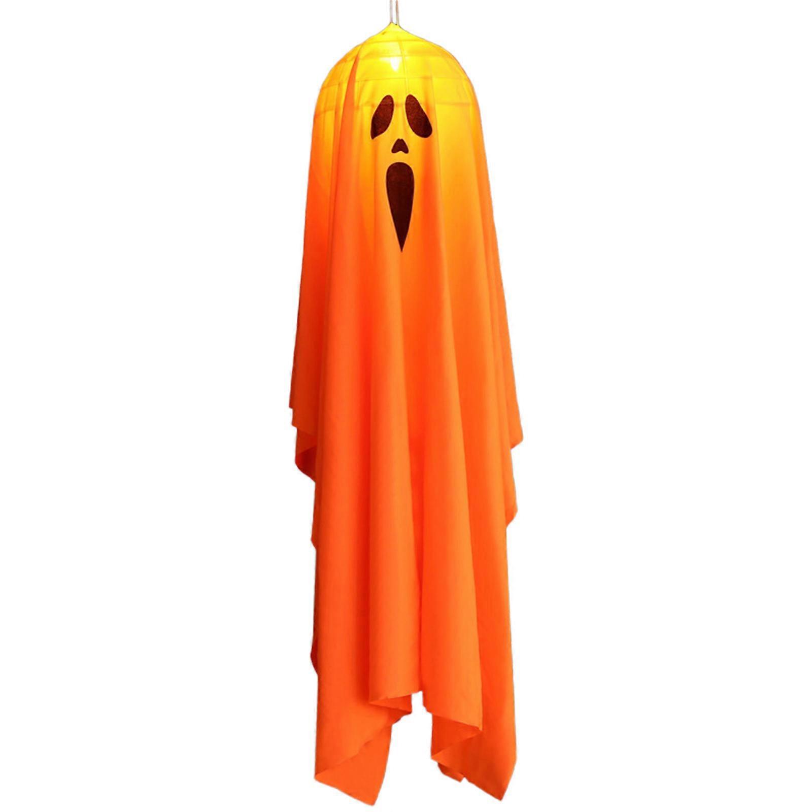 Halloween Ghost Shape LED Light Hanging Decor for Lawn Garden Yard Windsock